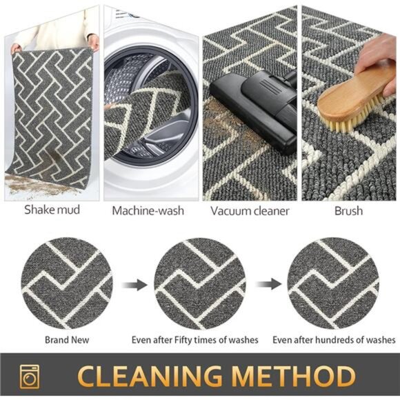 Indoor Doormat,Front Back Door Mat Rubber Backing Non Slip Door Mats, 20"x31.5" - Picture 6 of 7